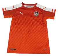Červeno-bílé pruhované sportovní tričko s logem Puma