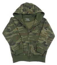 Army-khaki propínací oversize mikina s kapucí PRIMARK