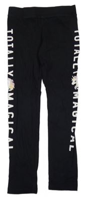 Černé legíny s nápisy a jednorožci H&M