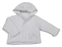 Bílá propínací mikina s medvídkem a kapucí Mothercare