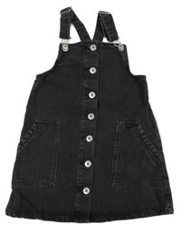 Tmavošedé riflové laclové propínací šaty Denim Co.