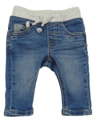 Modro-šedé skinny rifle s úpletovým pasem C&A