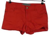 Dámské červené elastické riflové kraťasy Denim 
