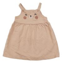 Světlerůžové bavlněné šaty s obličejem C&A