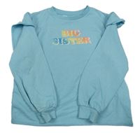 Světlemodrá mikina s nápisem a volánky H&M