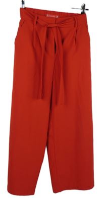 Dámské červené culottes kalhoty s páskem Amisu 