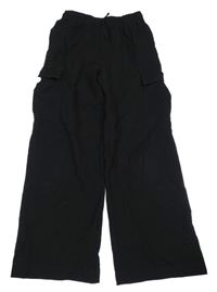 Černé cargo wide leg tepláky z. Y.F.K.
