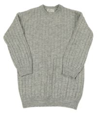Šedý melírovaný žebrovaný svetr H&M