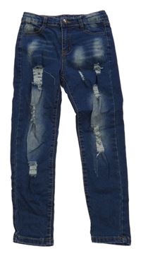 Tmavomodré skinny rifle s prošoupáním KIDS DENIM
