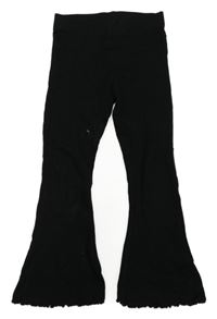 Černé žebrované flare legíny Next