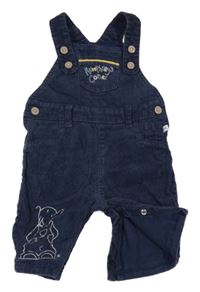 Tmavomodré manšestrové podšité laclové kalhoty se slonem Mothercare