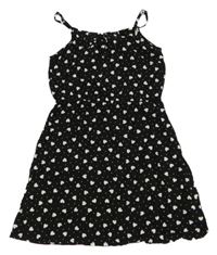 Černo-bílé lehké šaty se srdíčky H&M