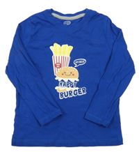 Safírové triko s hranolky a hamburgerem lupilu
