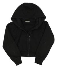 Černá crop propínací mikina s kapucí Matalan 