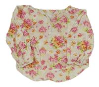 Bílo-růžová květovaná lehká halenka H&M