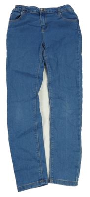 Modré teplákové skinny rifle Denim Co.