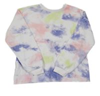 Bílo-barevná batikovaná mikina Primark
