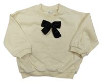 Béžová oversize mikina s mašlí H&M