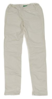 Bílé plátěné skinny kalhoty Benetton