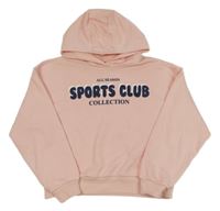Světlerůžová crop mikina s nápisem a kapucí Matalan