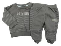 2set - Šedá mikina s nápisem + tepláky Primark