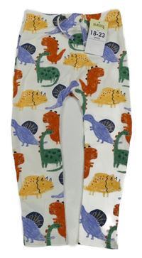 Nové - Smetanové legíny s dinosaury Matalan