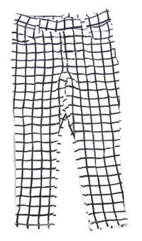 Bílo-černé kostkované tregíny H&M