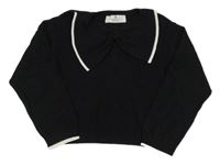 Černý crop svetr s mašlí H&M