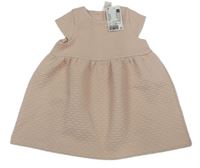 Nové - Růžové vzorované třpytivé šaty H&M
