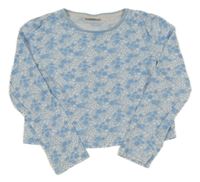 Světlemodré květované crop triko Matalan