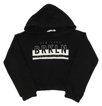 Černá crop mikina s nápisem a kapucí H&M