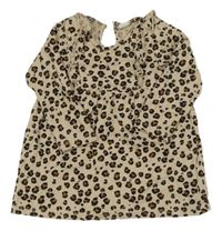 Béžové leopardí šaty s volánky H&M