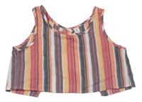 Barevný pruhovaný crop top Shein