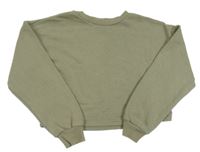 Khaki crop mikina New Look