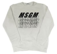 Bílá mikina s černým nápisem MSGM
