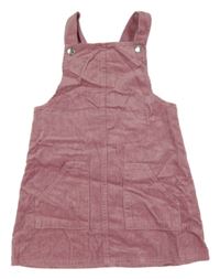 Růžové manšestrové laclové šaty Primark