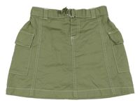 Khaki cargo plátěná sukně