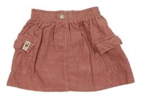 Starorůžová manšestrová cargo sukně Next