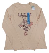 Nové - Růžové triko s přívěsky a nápisem Primark