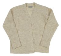 Béžový svetrový vlněný cardigan s kapsami Matalan