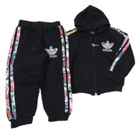 2Set - Černá propínací mikina s kapucí + tepláky Adidas