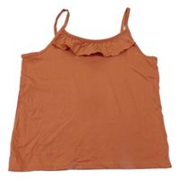 Cihlový top s volánkem H&M
