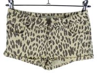 Dámské béžovo-hnědé vzorované riflové kraťasy Topshop 