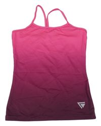 Růžovo-mahagonový ombré sportovní top Tchibo