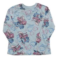 Světlemodrá sametová pyžamová mikina se Stitchem a Angelou PRIMARK