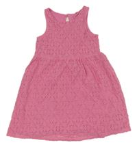 Růžové krajkové šaty H&M