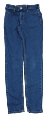 Modré skinny fit teplákové rifle H&M
