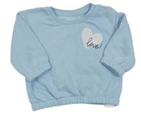 Světlemodrá mikina se srdcem s nápisem Primark