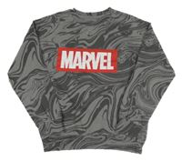 Šedo-tmavošedá vzorovaná lehká mikina s logem Marvel Cool Club