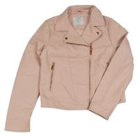 Světlerůžový koženkový crop křivák Primark